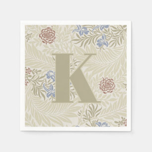 William Morris Lt Blue & Rust Larkspur Patroon Servet