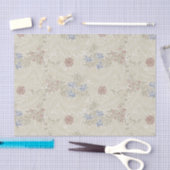 William Morris Lt Blue & Rust Larkspur Patroon Tissuepapier (Craft)