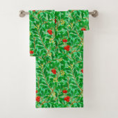 William Morris Lychee Tree Pattern, Light Green Bad Handdoek (Insitu)