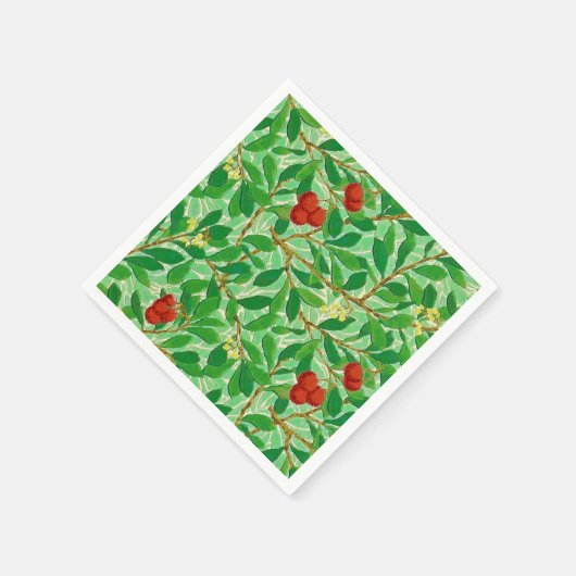 William Morris Lychee Tree Pattern, Light Green Servetten (Hoek)