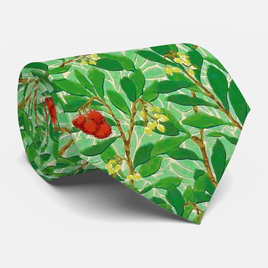 William Morris Lychee Tree Pattern, Light Green Stropdas (Opgerold)