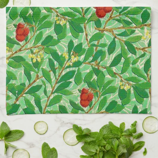 William Morris Lychee Tree Pattern, Light Green Theedoek (Gevouwen)