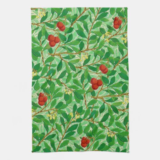 William Morris Lychee Tree Pattern, Light Green Theedoek (Verticaal)