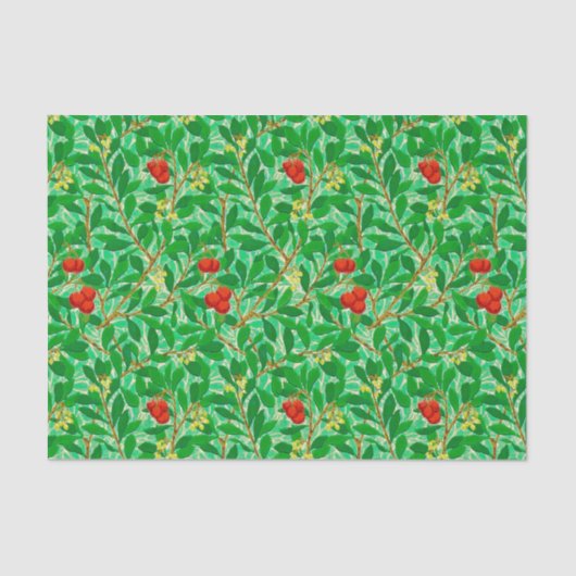 William Morris Lychee Tree Pattern, Light Green Tissuepapier (Voorkant)