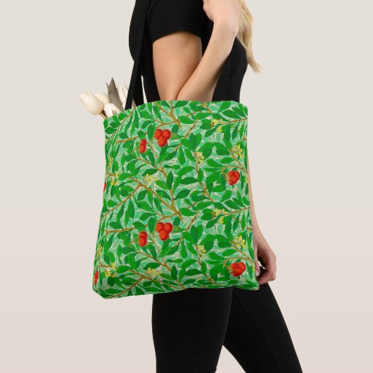 William Morris Lychee Tree Pattern, Light Green Tote Bag (Dichtbij)