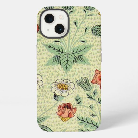 William Morris Madeliefjes Bloempatroon Behang iPhone Hoesje (Achterkant)
