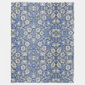 William Morris Mallow Bloemen Bloemen Bloemen Blau Fleece Deken (Voorkant)