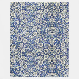 William Morris Mallow Bloemen Bloemen Bloemen Blau Fleece Deken