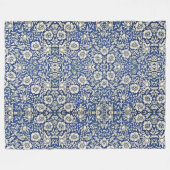 William Morris Mallow Bloemen Bloemen Bloemen Blau Fleece Deken (Voorkant (Horizontaal))