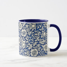 William Morris Mallow Bloemen Bloemen Bloemen Blau Mok