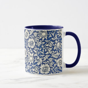 William Morris Mallow Bloemen Bloemen Bloemen Blau Mok