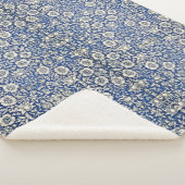 William Morris Mallow Bloemen Bloemen Bloemen Blau Sherpa Deken (3/4)