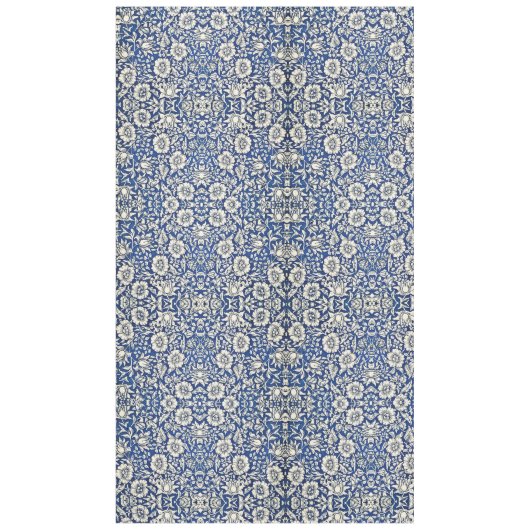 William Morris Mallow Bloemen Bloemen Bloemen Blau Tafelkleed (Voorkant)