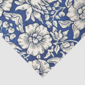 William Morris Mallow Bloemen Bloemen Bloemen Blau Tissuepapier (Detail)