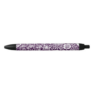 William Morris Mallow Bloemige Vintage Ontwerp Zwarte Inkt Pen