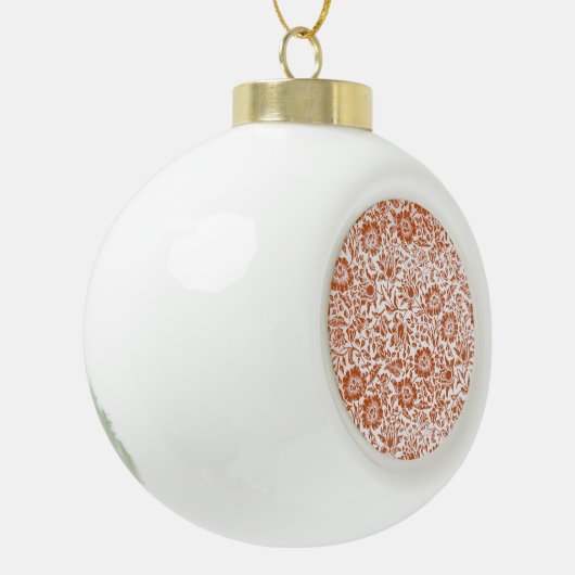 William Morris Mallow Floral Wallpaper Design Keramische Bal Ornament (Links)