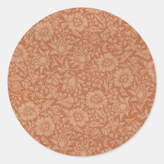 William Morris Mallow Floral Wallpaper Design Ronde Sticker (Voorkant)