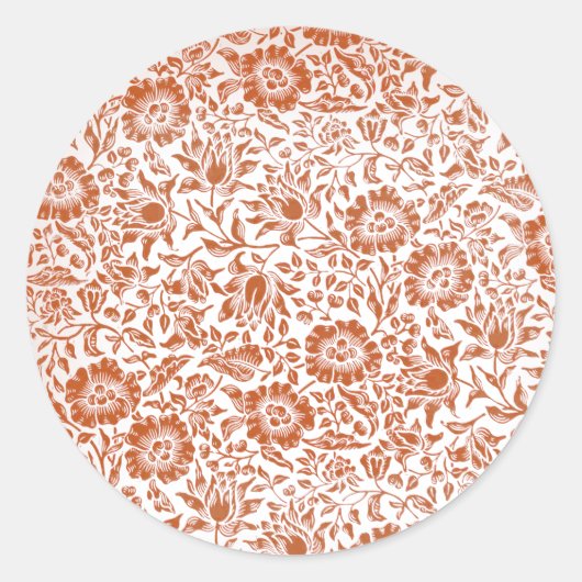 William Morris Mallow Floral Wallpaper Design Ronde Sticker (Voorkant)