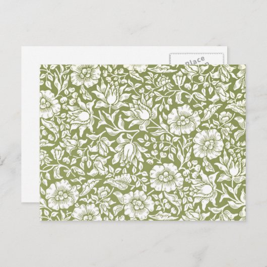 William Morris Mallow Green Pattern Briefkaart (Voorkant / Achterkant)