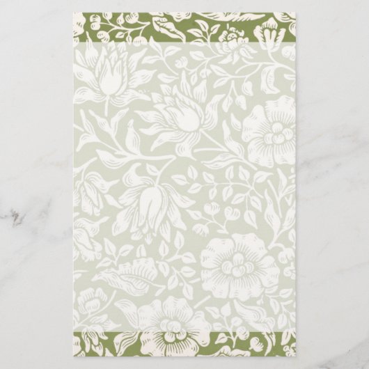 William Morris Mallow Green Pattern Briefpapier (Voorkant)