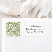 William Morris Mallow Green Pattern Etiket (Insitu)