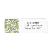 William Morris Mallow Green Pattern Etiket (Voorkant)