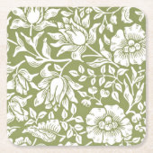 William Morris Mallow Green Pattern Kartonnen Onderzetters (Voorkant)