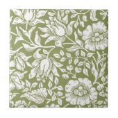 William Morris Mallow Green Pattern Tegeltje (Voorkant)