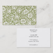 William Morris Mallow Green Pattern Visitekaartje (Voorkant / Achterkant)