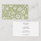 William Morris Mallow Green Pattern Visitekaartje (Voorkant / Achterkant)