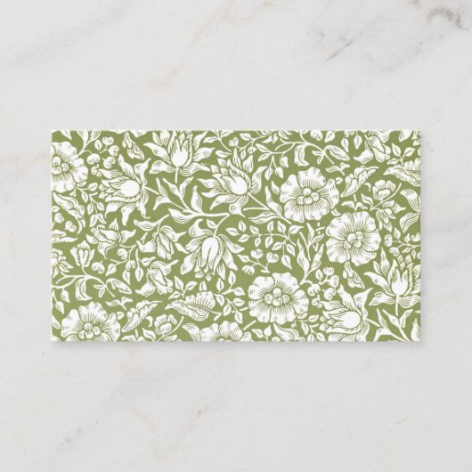 William Morris Mallow Green Pattern Visitekaartje (Voorkant)
