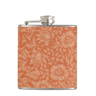 William Morris Mallow Patroon: Terracotta Bloemen Heupfles