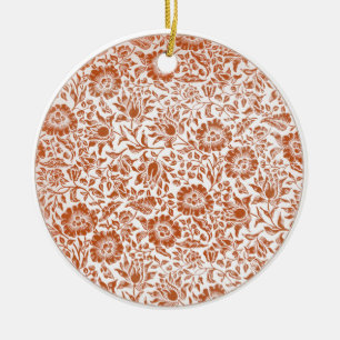 William Morris Mallow Patroon: Terracotta Bloemen Keramisch Ornament