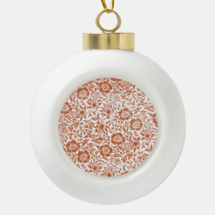 William Morris Mallow Patroon: Terracotta Bloemen Keramische Bal Ornament