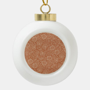 William Morris Mallow Patroon: Terracotta Bloemen Keramische Bal Ornament
