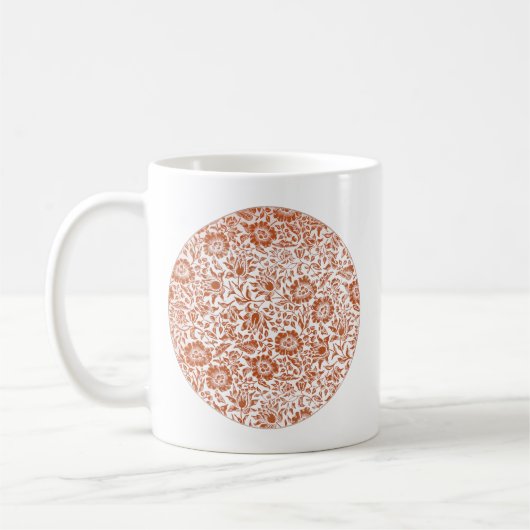 William Morris Mallow Patroon: Terracotta Bloemen Koffiemok (Links)