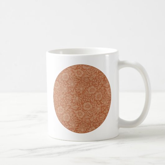 William Morris Mallow Patroon: Terracotta Bloemen Koffiemok (Rechts)
