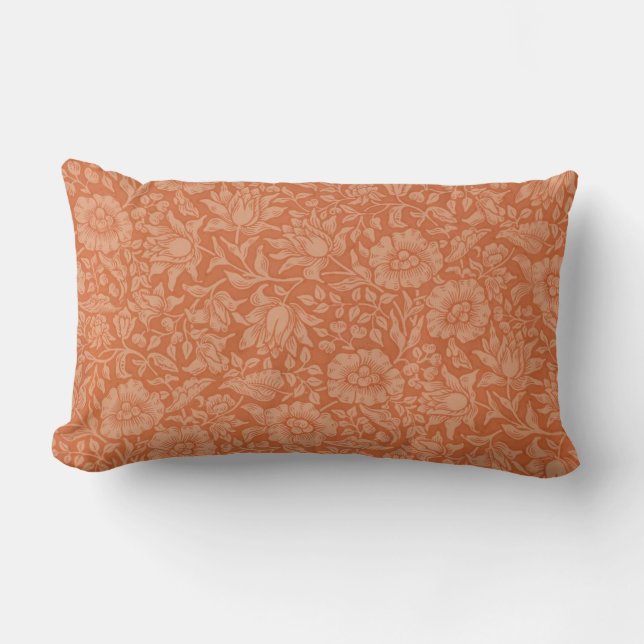 William Morris Mallow Patroon: Terracotta Bloemen Kussen (Voorkant)