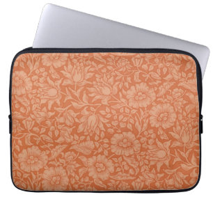 William Morris Mallow Patroon: Terracotta Bloemen Laptop Sleeve