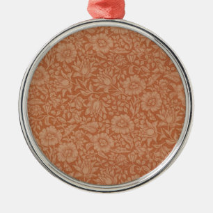 William Morris Mallow Patroon: Terracotta Bloemen Metalen Ornament
