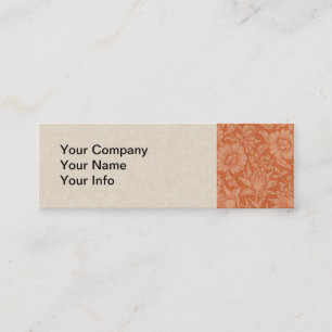 William Morris Mallow Patroon: Terracotta Bloemen Mini Visitekaartje