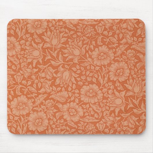 William Morris Mallow Patroon: Terracotta Bloemen Muismat (Voorkant)