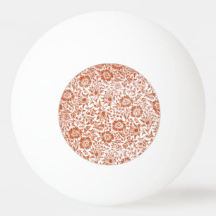 William Morris Mallow Patroon: Terracotta Bloemen Pingpongbal