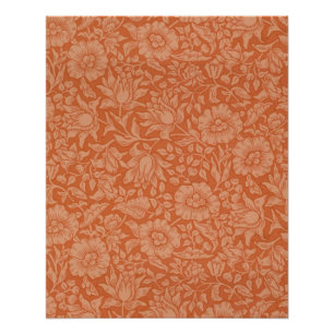 William Morris Mallow Patroon: Terracotta Bloemen Poster