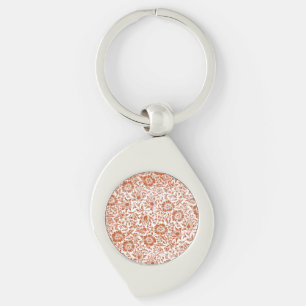 William Morris Mallow Patroon: Terracotta Bloemen Sleutelhanger