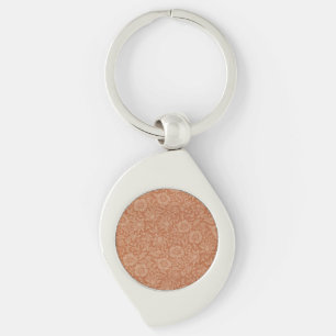 William Morris Mallow Patroon: Terracotta Bloemen Sleutelhanger