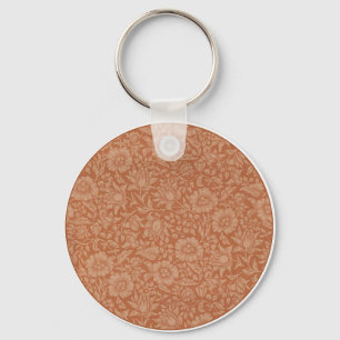 William Morris Mallow Patroon: Terracotta Bloemen Sleutelhanger