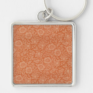 William Morris Mallow Patroon: Terracotta Bloemen Sleutelhanger