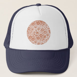 William Morris Mallow Patroon: Terracotta Bloemen Trucker Pet