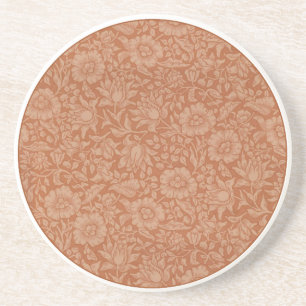 William Morris Mallow Patroon: Terracotta Bloemen Zandsteen Onderzetter